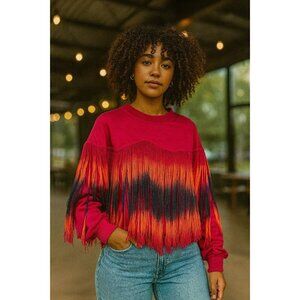 pinko oversized fringe sweatshirt Pink Multicolored XS EUC